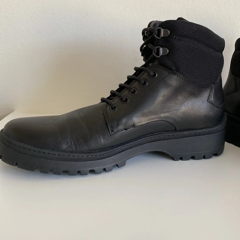 BrunoMagli Val Men’s Leather Black Boots Size  11